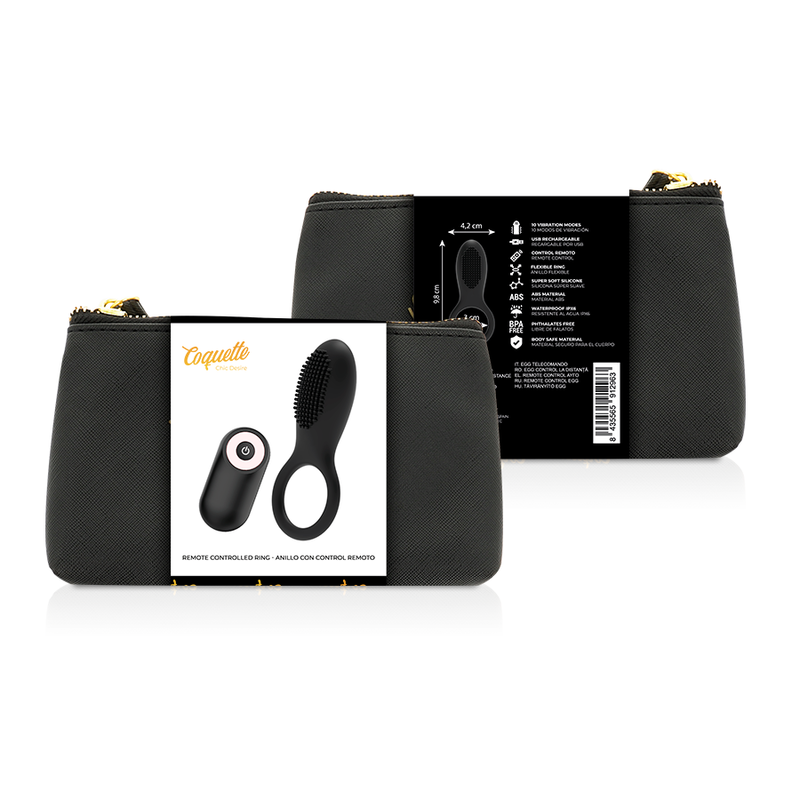 COQUETTE CHIC DESIRE - COCK RING REMOTE CONTROL RECHARGEABLE BLACK/ GOLD - 53Xshop