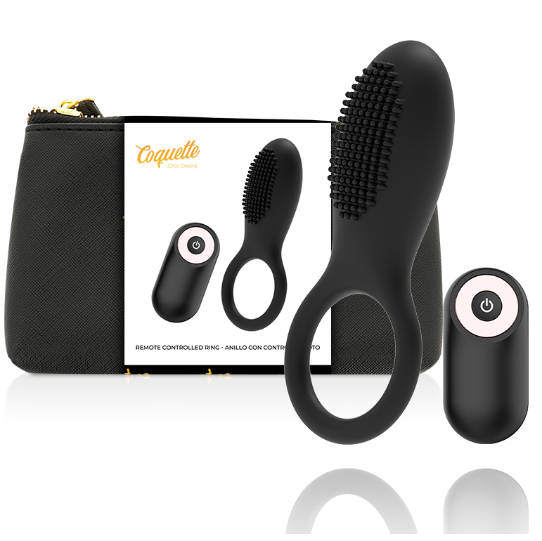COQUETTE CHIC DESIRE - COCK RING REMOTE CONTROL RECHARGEABLE BLACK/ GOLD - 53Xshop