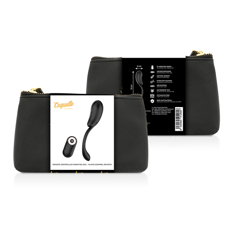 COQUETTE CHIC DESIRE - VIBRATING EGG REMOTE CONTROL RECHARGEABLE BLACK/ GOLD - 53Xshop