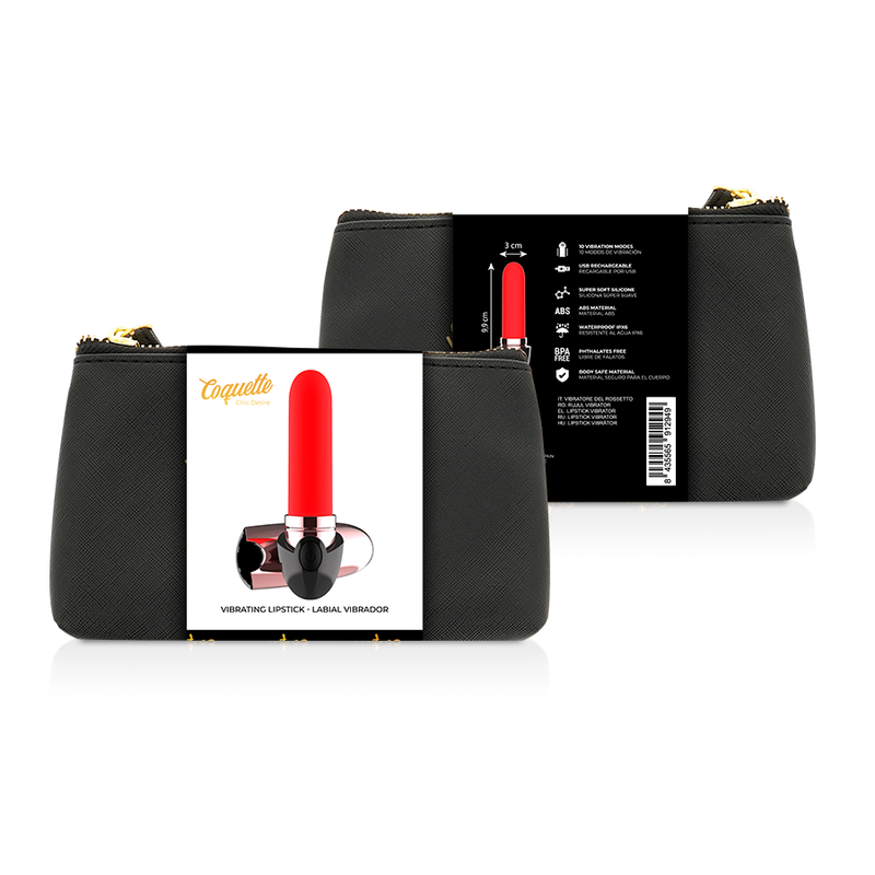 COQUETTE CHIC DESIRE - VIBRATOR RECHARGEABLE LIPSTICK BLACK/ GOLD - 53Xshop
