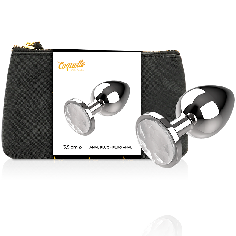 COQUETTE CHIC DESIRE - ANAL PLUG METAL CLEAR COLOR SIZE M 3.5 X 8 CM - 53Xshop
