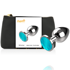COQUETTE TOYS - ANAL PLUG METAL BLUE COLOR SIZE M 3.5 X 8CM - 53Xshop