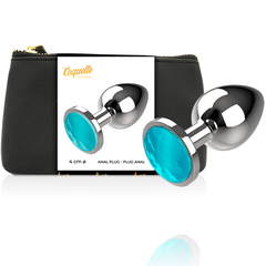 COQUETTE CHIC DESIRE - ANAL PLUG METAL BLUE COLOR SIZE L 4 X 9 CM - 53Xshop