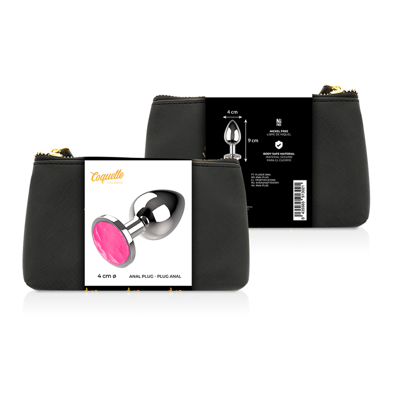COQUETTE CHIC DESIRE - ANAL PLUG METAL PINK COLOR SIZE L 4 X 9 CM - 53Xshop