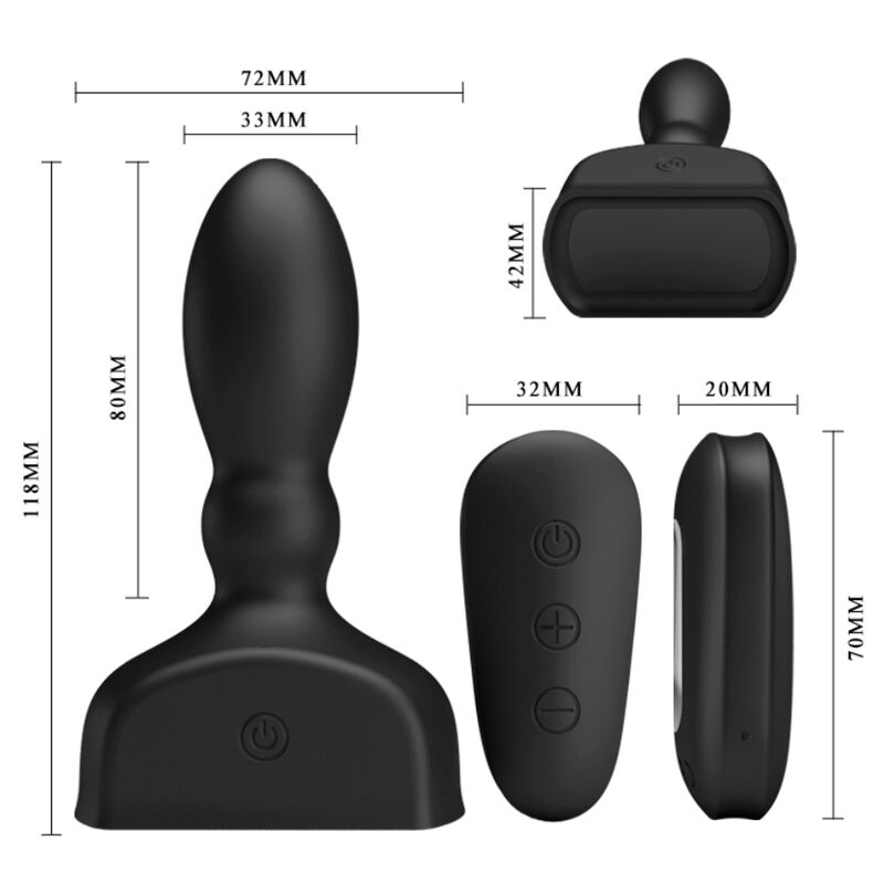 MR PLAY - BLACK INFLATABLE ANAL PLUG REMOTE CONTROL - 53Xshop