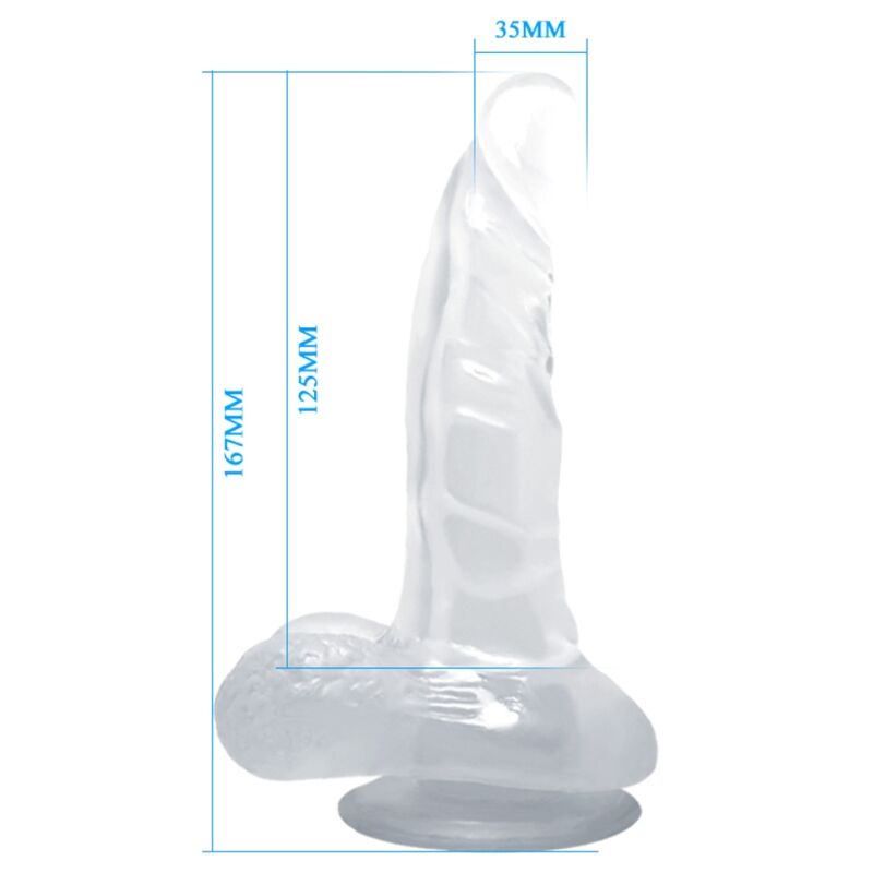 REALISTIC DILDO TRANSPARENT TESTICLES 16.7 CM