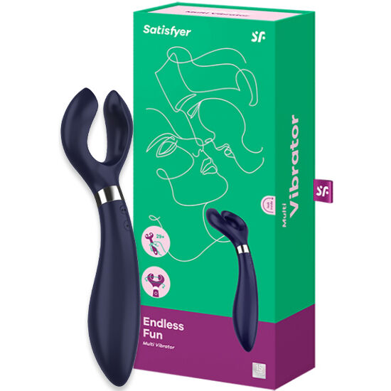 SATISFYER - ENDLESS FUN MULTI VIBRATOR 3 BLUE - 53Xshop