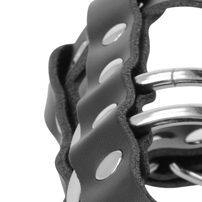 DARKNESS - LEATHER CHASTITY CAGE WITH LOCK - 53Xshop