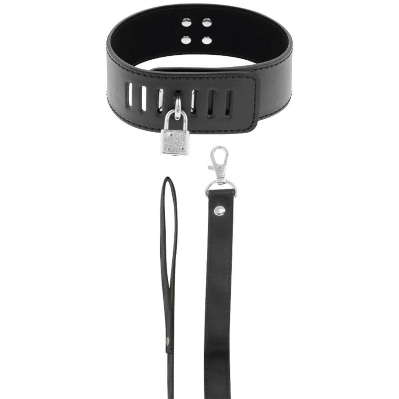 DARKNESS - BDSM COLLAR WITH BLACK LOCK - 53Xshop
