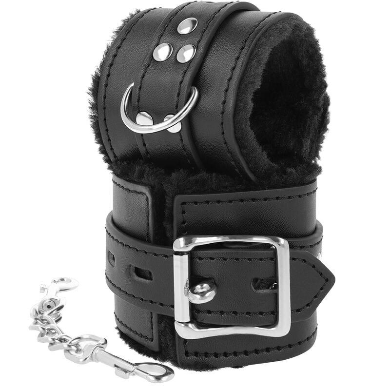DARKNESS - BLACK LINED BDSM HANDCUFFS - 53Xshop