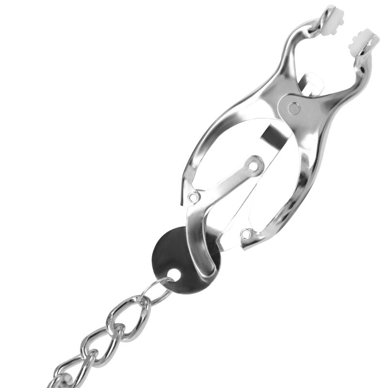 DARKNESS - METAL NIPPLE CLAMP WITH CHAIN - 53Xshop