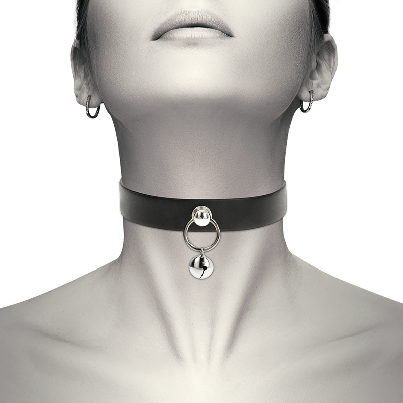 COQUETTE CHIC DESIRE - VEGAN LEATHER NECKLACE WOMAN ACCESSORY RATTLE/HOOP - 53Xshop