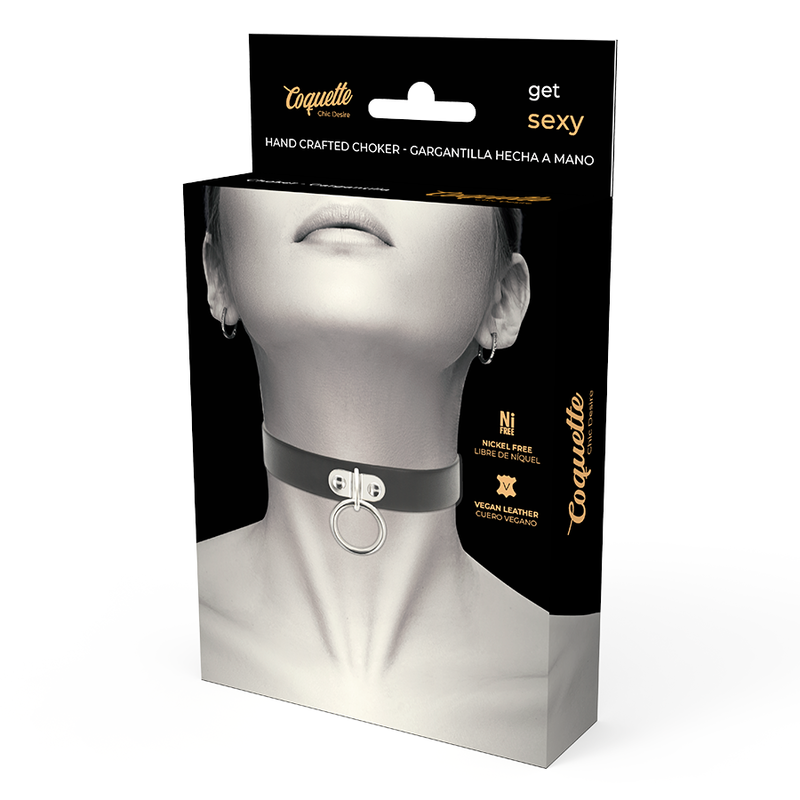 COQUETTE CHIC DESIRE - VEGAN LEATHER NECKLACE WOMAN FETISH ACCESSORY - 53Xshop