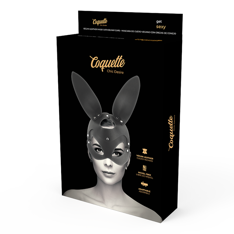 COQUETTE CHIC DESIRE - VEGAN LEATHER MASK WITH BUNNY EARS - 53Xshop
