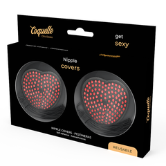 COQUETTE CHIC DESIRE - NIPPLE COVERS HEART BLACK / RED - 53Xshop