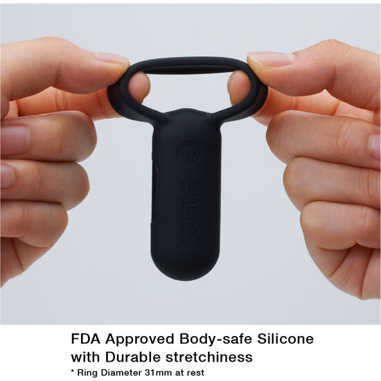 TENGA - SVR SMART BLACK VIBRATOR RING - 53Xshop