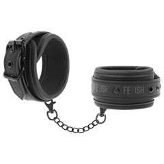 FETISH SUBMISSIVE - VEGAN LEATHER HANDCUFFS WITH NOPRENE LINING - 53Xshop