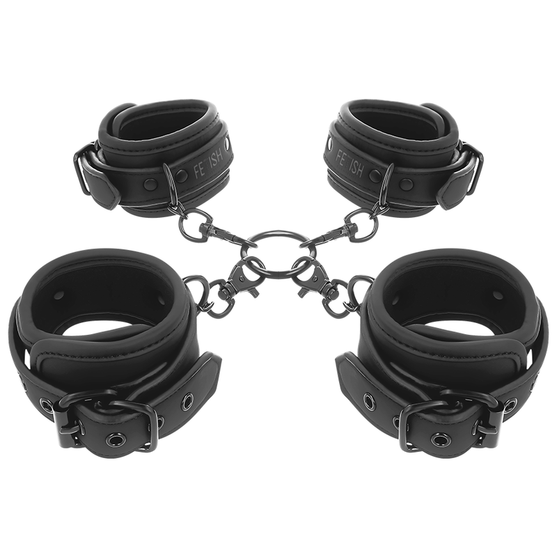 FETISH SUBMISSIVE - SET OF HAND AND ANKLE HANDCUFFS WITH NOPRENE LINING - 53Xshop