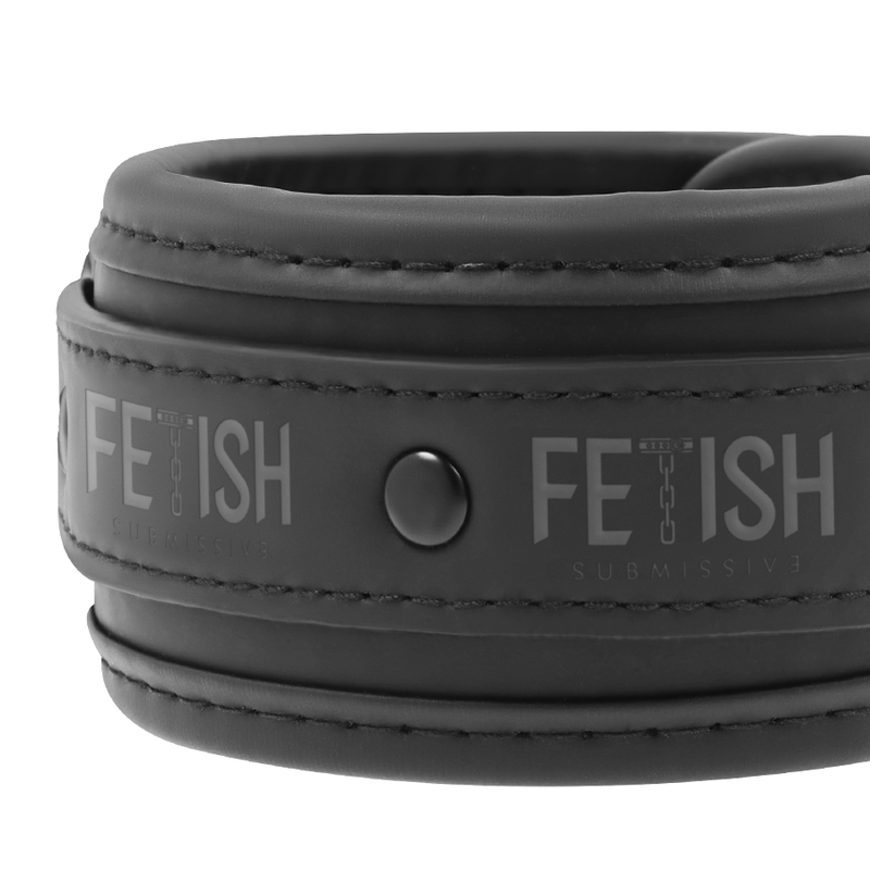 FETISH SUBMISSIVE - VEGAN LEATHER NECKLACE AND HANDCUFFS WITH NOPRENE LINING - 53Xshop