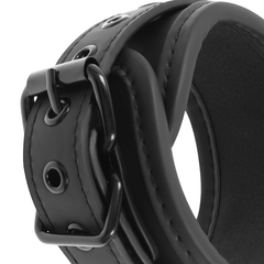 FETISH SUBMISSIVE - VEGAN LEATHER NECKLACE AND HANDCUFFS WITH NOPRENE LINING - 53Xshop