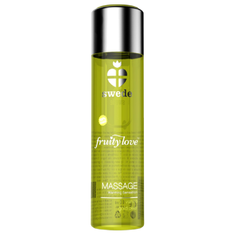 SWEDE - FRUITY LOVE WARMING EFFECT MASSAGE OIL VANILLA AND GOLD PEAR 120 ML - 53Xshop