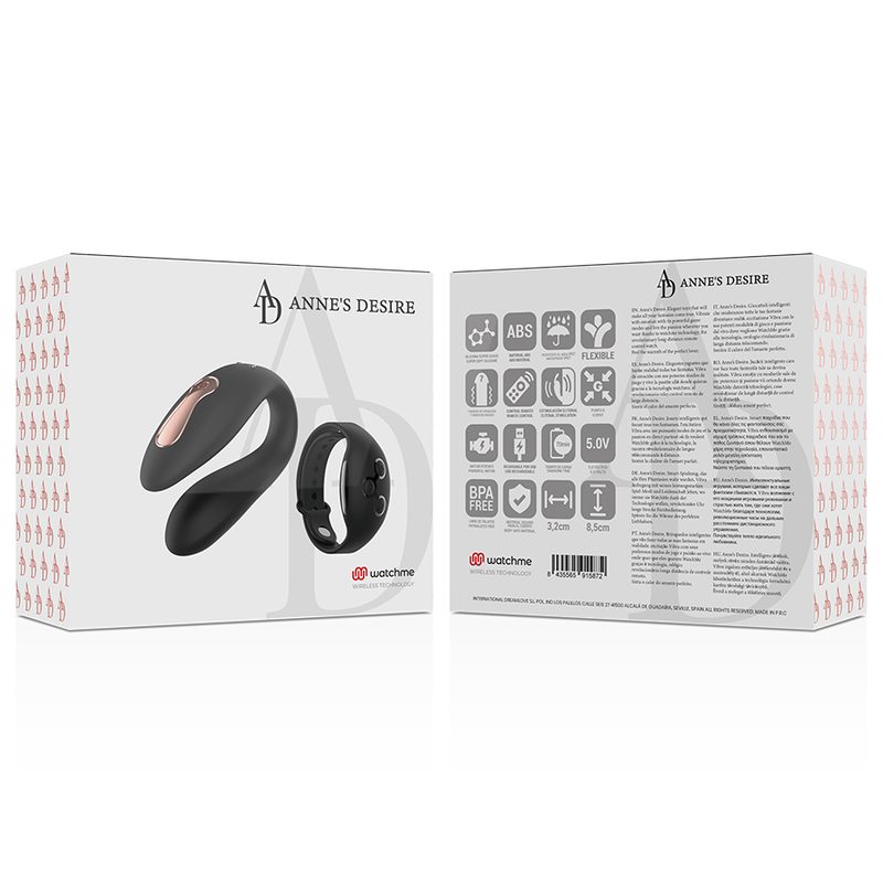 ANNE'S DESIRE - DUAL PLEASURE TECNOLOG A WATCHME BLACK - 53Xshop
