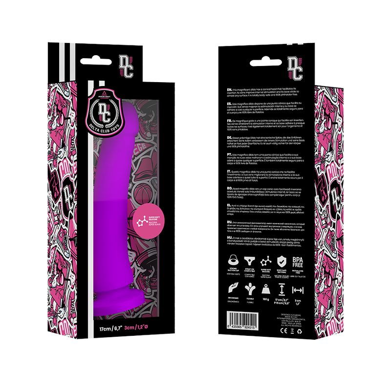 DELTA CLUB - TOYS LILAC DILDO MEDICAL SILICONE 17 CM -O- 3 CM - 53Xshop