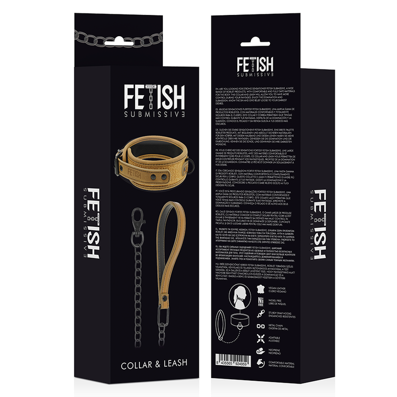 FETISH SUBMISSIVE ORIGEN - NEOPRENE LINED NECKLACE WITH CHAIN - 53Xshop