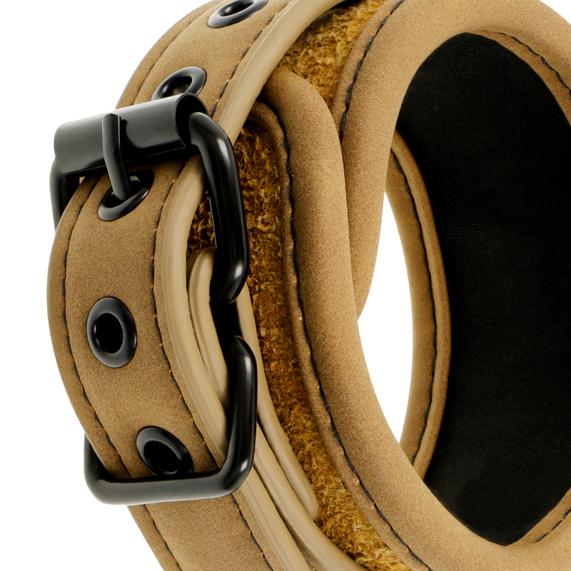 FETISH SUBMISSIVE ORIGEN - VEGAN LEATHER ANKLE CUFFS WITH NEOPRENE LINING - 53Xshop