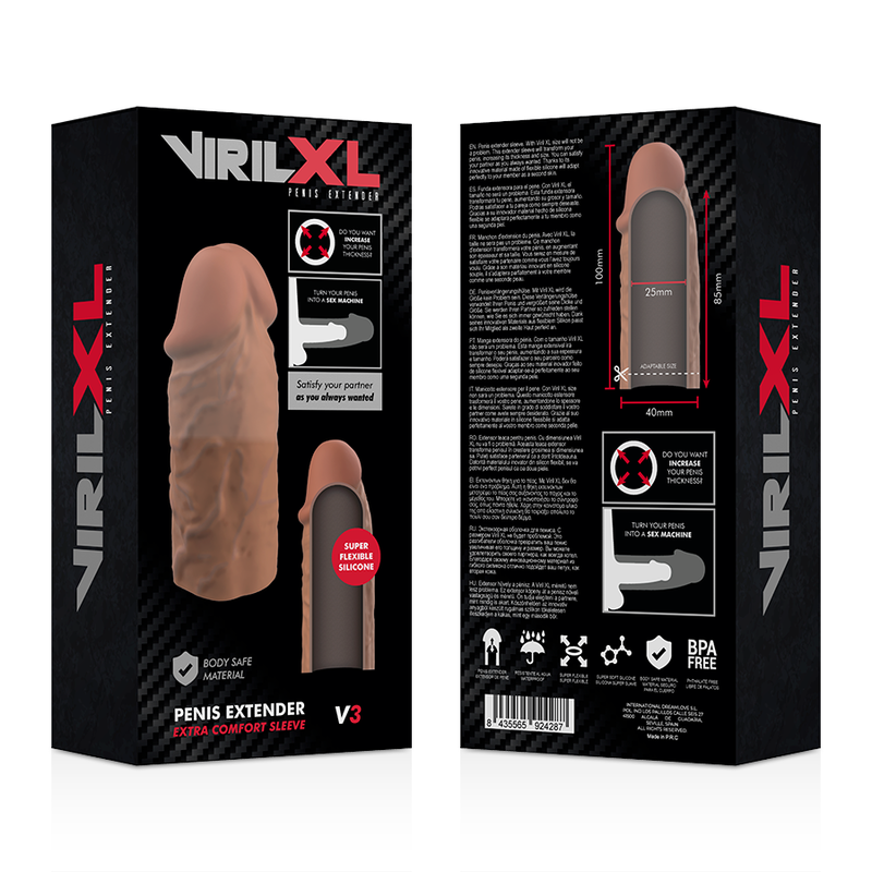 VIRILXL - LIQUID SILICONE V3 BROWN PENIS EXTENSION - 53Xshop