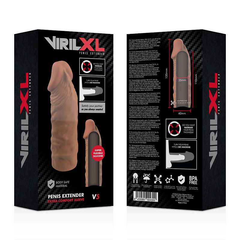 VIRILXL - LIQUID SILICONE V5 BROWN PENIS EXTENSION - 53Xshop