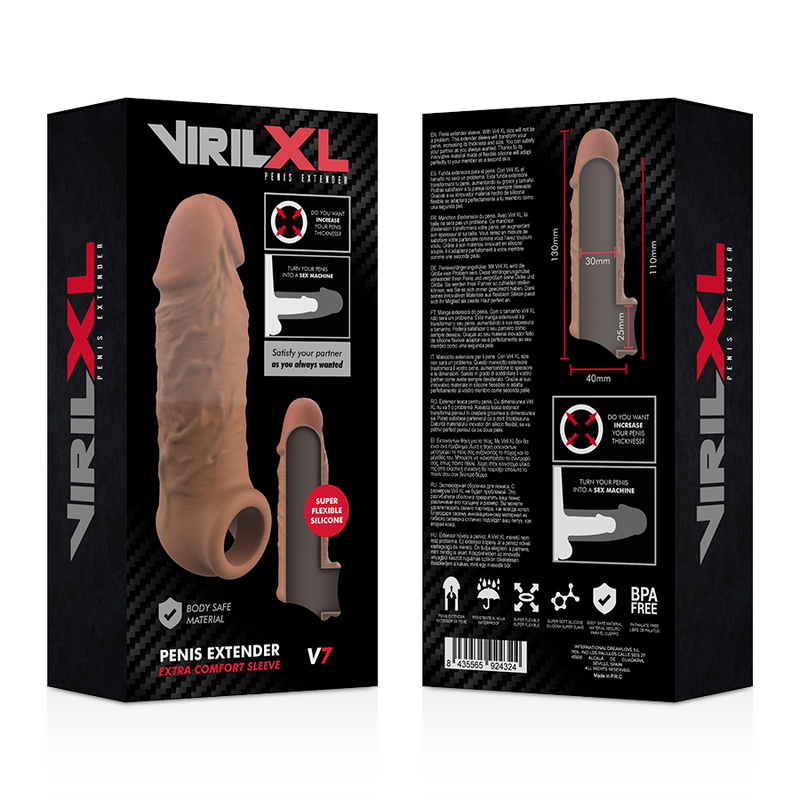 VIRILXL - LIQUID SILICONE V7 BROWN PENIS EXTENSION - 53Xshop