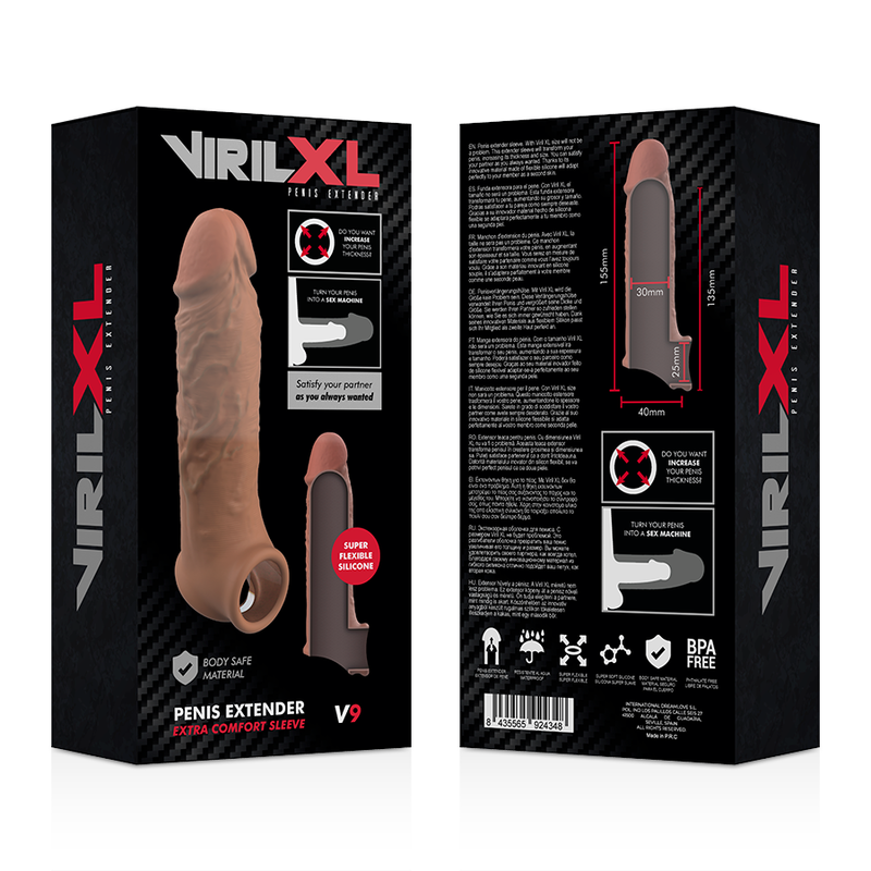 VIRILXL - LIQUID SILICONE V9 BROWN PENIS EXTENSION - 53Xshop
