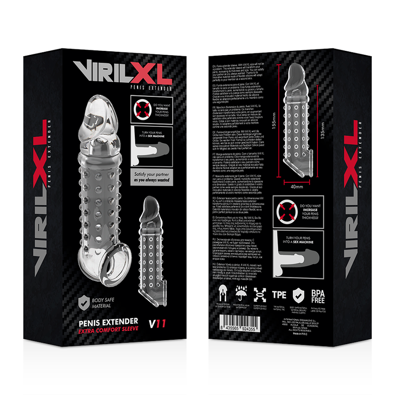 VIRILXL - PENIS EXTENSION AND SHEATH V11 TRANSPARENT - 53Xshop