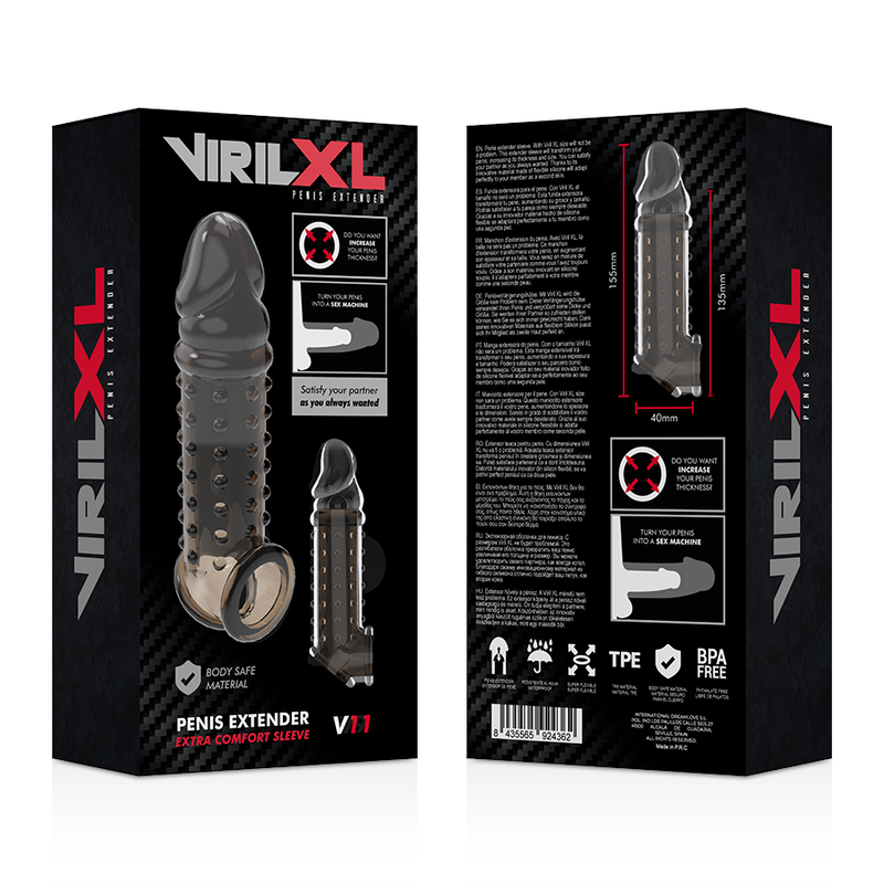 VIRILXL - PENIS EXTENSION AND SHEATH V11 BLACK - 53Xshop