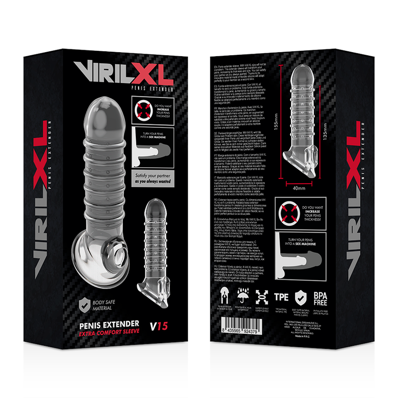 VIRILXL - PENIS EXTENSION AND SHEATH V15 TRANSPARENT - 53Xshop