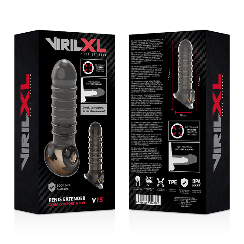VIRILXL - PENIS EXTENSION AND SHEATH V15 BLACK - 53Xshop