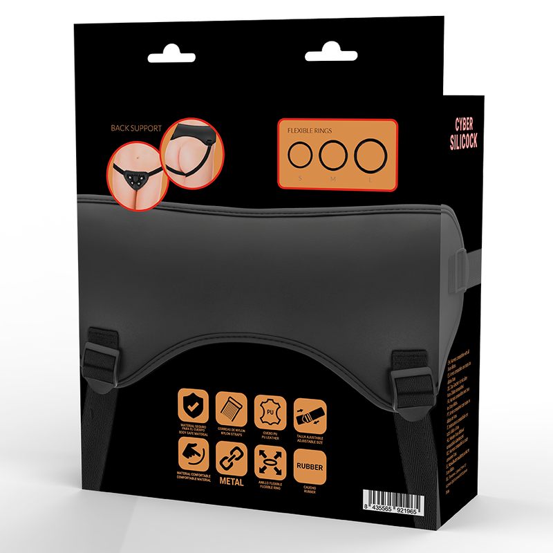 CYBER SILICOCK - STRAP-ON HARNESS WITH 3 RINGS FREE - 53Xshop