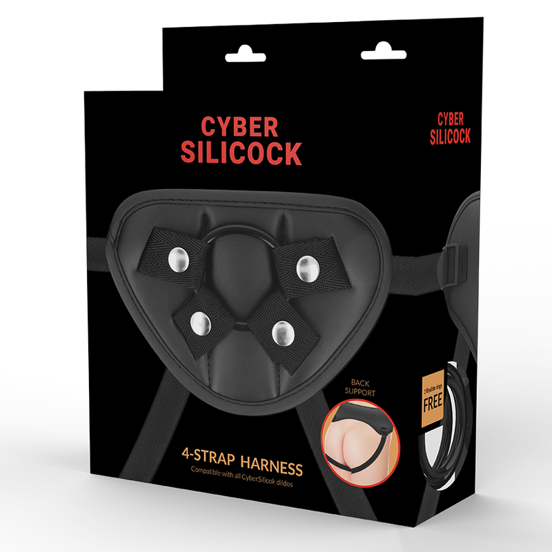 CYBER SILICOCK - STRAP-ON HARNESS WITH 3 RINGS FREE - 53Xshop