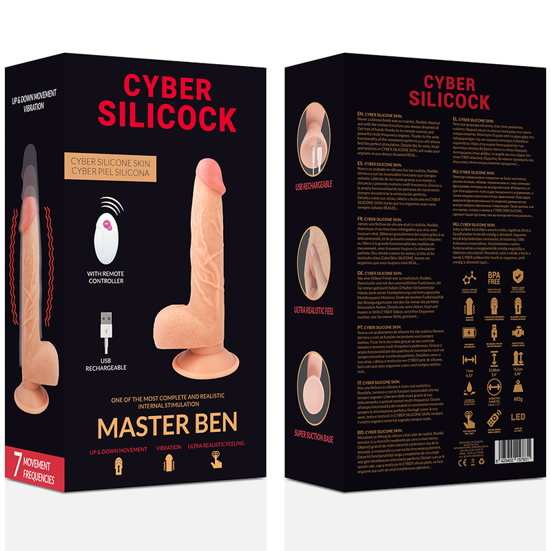 CYBER SILICOCK - REMOTE CONTROL REALISTIC MASTER BEN 23.88 CM -O- 4.3 CM - 53Xshop