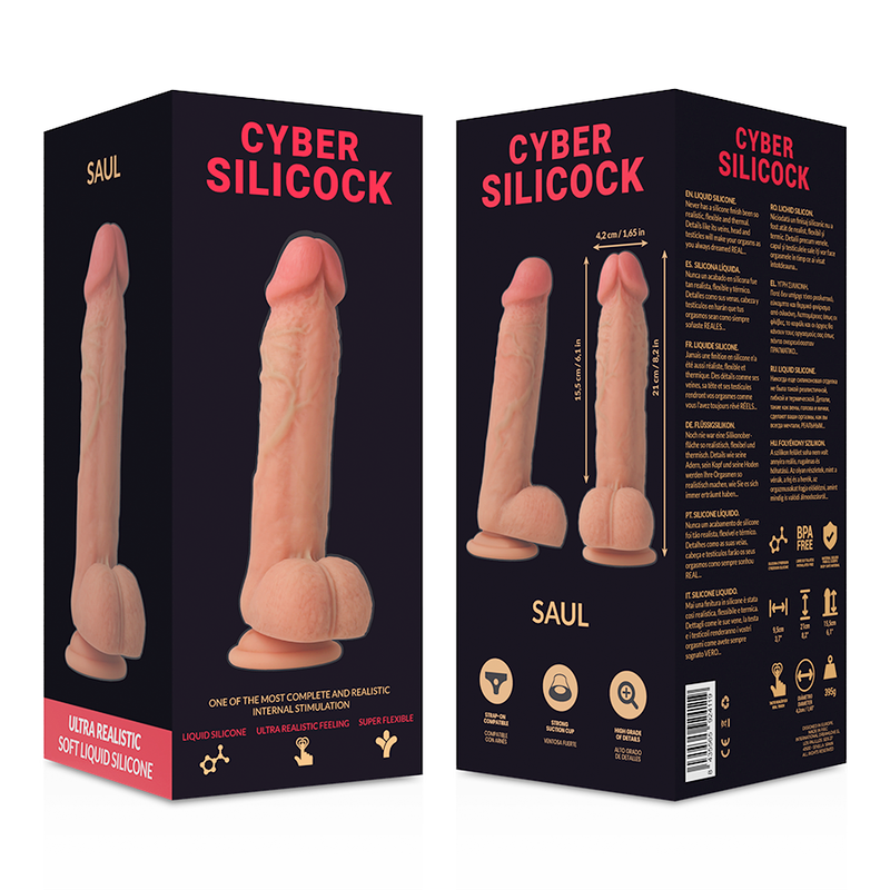 CYBER SILICOCK - SAUL ULTRA REALISTIC SOFT LIQUID SILICONE 21 CM -O- 4.2 CM - 53Xshop