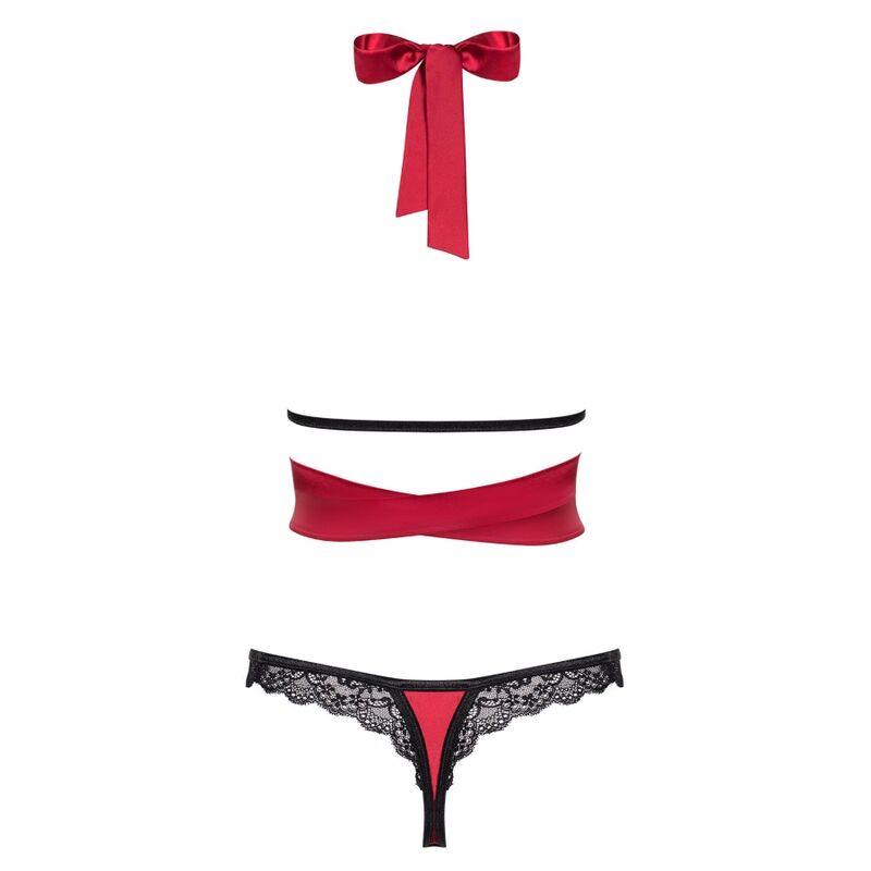 OBSESSIVE - SENSUELIA SET TWO PIECES RED XXL - 53Xshop