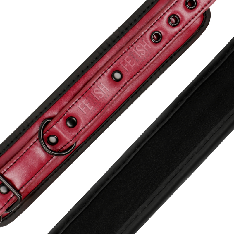 FETISH SUBMISSIVE DARK ROOM - VEGAN LEATHER HANDCUFFS WITH NEOPRENE LINING - 53Xshop
