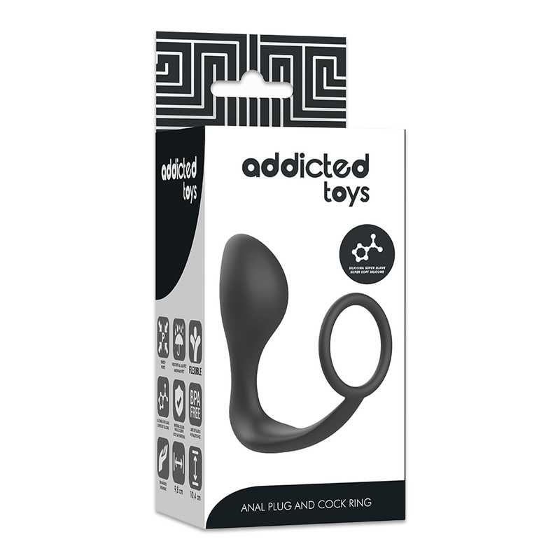 ADDICTED TOYS - ANAL PLUG WITH BLACK SILICONE RING - 53Xshop