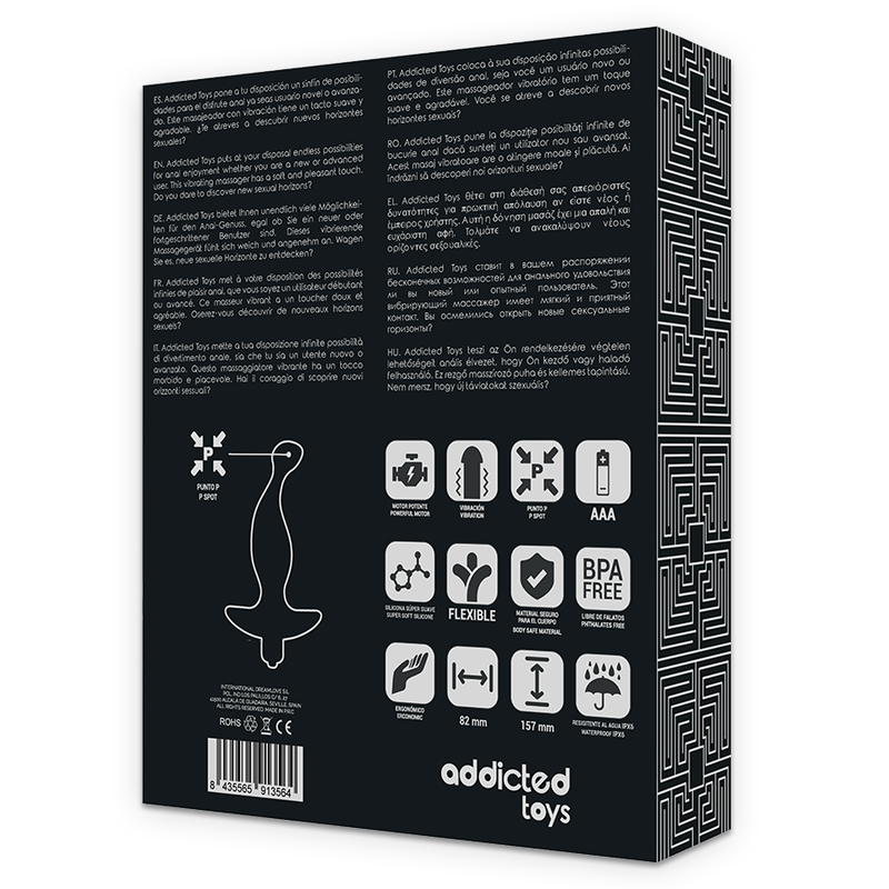 ADDICTED TOYS - ANAL MASSAGER WITH BLACK VIBRATIONMODEL 1 - 53Xshop