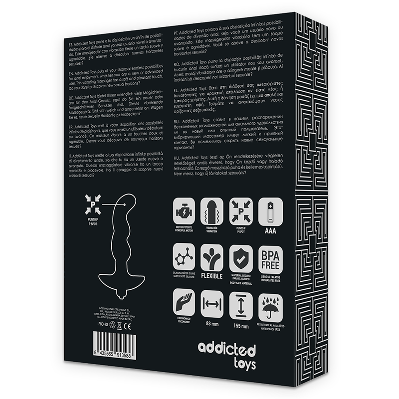 ADDICTED TOYS - ANAL MASSAGER WITH BLACK VIBRATION MODEL 2 - 53Xshop