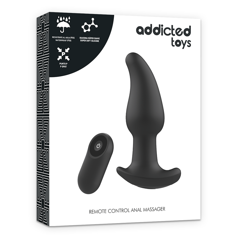 ADDICTED TOYS - REMOTE CONTROL PLUG ANAL P-SPOT BLACK POINTED - 53Xshop